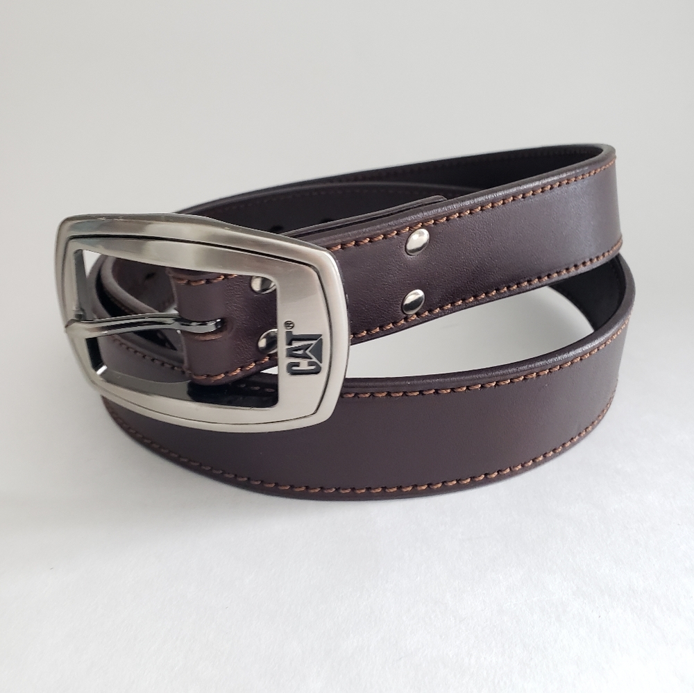 CAT men's  Cow hide belt Logo CAT